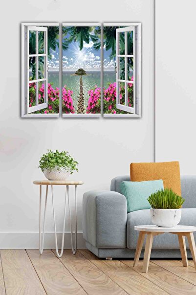 fabriflow exclusive Pencereli Manzara Tasarımlı Dekoratif  Modern Ev Ofis Mdf...