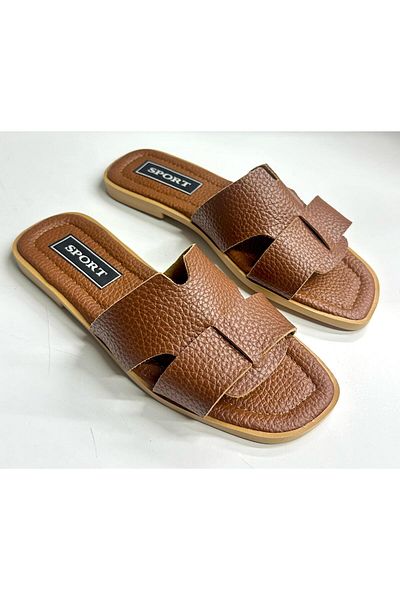 Tradinyom Casual Women's Sports Leather Slippers, Suitable for Home and Guests, Providing a Stylish and Modern Look