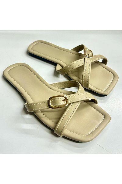Tradinyom Casual Women's Simple Leather Slippers, Suitable for Home and Guests, Providing a Stylish and Modern Look