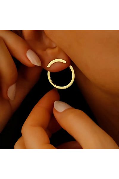 HDCreativeDesign Goldtone Minimalist Round Ring and Earrings Set
