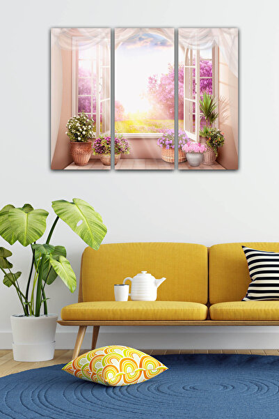 fabriflow exclusive Pencereli Manzara Tasarımlı Dekoratif  Modern Ev Ofis Mdf...