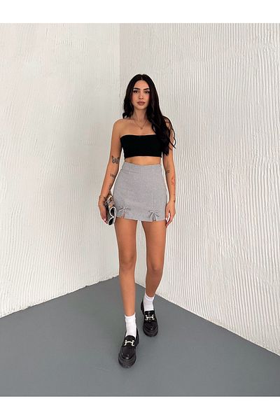ASM Fashion FEMEII FUSTA MINI TISSED SHORTS CU DETALII FLOTA