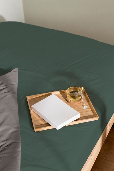 PureText |   Purecomfort |   100% Cotton Single Fitted Sheet |   100X200Cm |   35 cm Height |   Dark Green