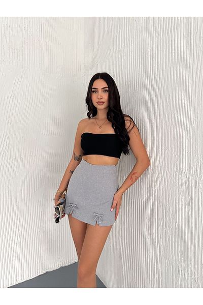 ASM Fashion FEMEII FUSTA MINI TISSED SHORTS CU DETALII FLOTA