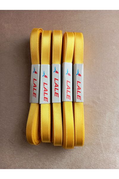 yörük tuhafiye 50 Meters Yellow Satin Ribbon - 1 cm Satin Ribbon (5 X 10 Mt)