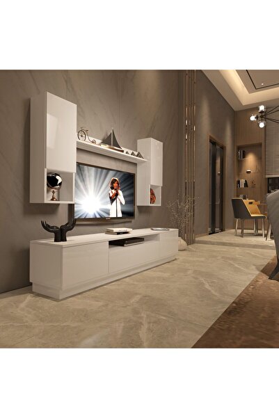 Decoraktiv Trendstyle 5das Slm Tv Ünitesi Tv Sehpası - Parlak Beyaz