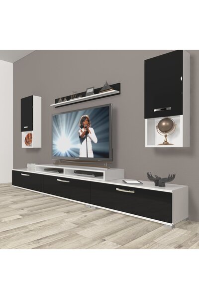 Decoraktiv Ekoflex 270da Slm Tv Ünitesi Tv Sehpası - Beyaz - Siyah