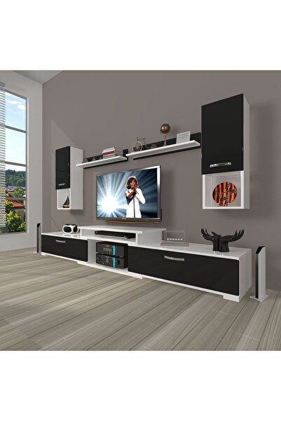 Decoraktiv Flex 5da Slm Tv Ünitesi Tv Sehpası - Beyaz - Siyah