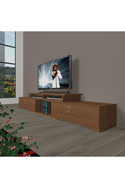 Decoraktiv Flex 130 Mdf Gold Tv Ünitesi Tv Sehpası - Naturel Ceviz