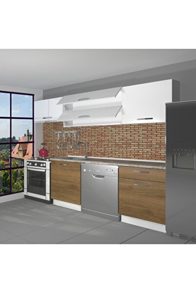 Decoraktiv Elite 220 Mdf Hazır Mutfak Dolabı - Pera - Beyaz