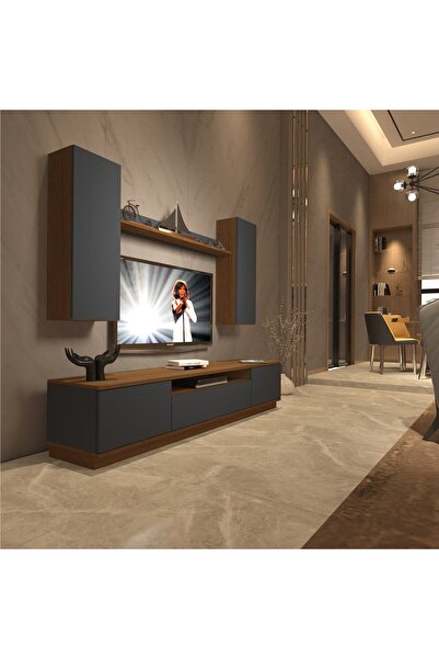 Decoraktiv Trendstyle 5ds Mdf Tv Ünitesi Tv Sehpası - Ceviz - Antrasit