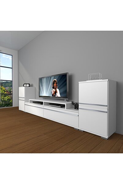 Decoraktiv Ekoflex On2 Mdf Tv Ünitesi Tv Sehpası - Parlak Beyaz