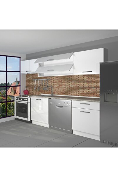 Decoraktiv Elite 220 Mdf Hazır Mutfak Dolabı - Parlak Beyaz