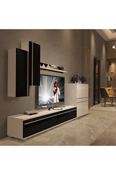 Decoraktiv Eko 6 Mdf Std Tv Ünitesi Tv Sehpası - Beyaz - Siyah