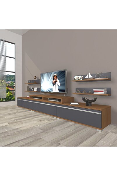 Decoraktiv Ekoflex 270r Mdf Tv Ünitesi Tv Sehpası - Ceviz - Antrasit