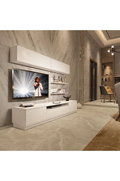 Decoraktiv Trendstyle 5s Mdf Tv Ünitesi Tv Sehpası - Parlak Beyaz