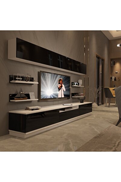 Decoraktiv Trendstyle 8ys Mdf Tv Ünitesi Tv Sehpası - Beyaz - Siyah