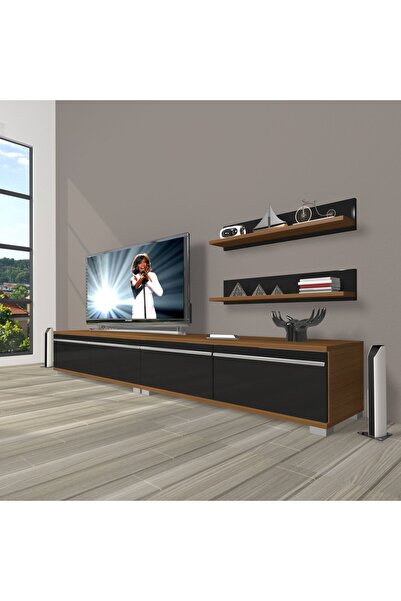 Decoraktiv Eko 220t Mdf Tv Ünitesi Tv Sehpası - Ceviz - Siyah