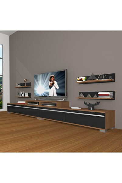 Decoraktiv Ekoflex 360r Mdf Tv Ünitesi Tv Sehpası - Ceviz - Siyah
