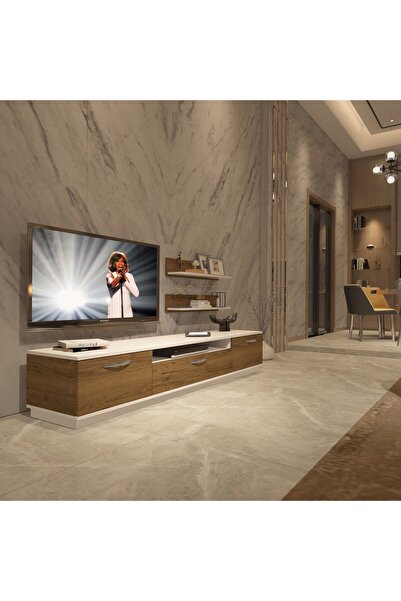 Decoraktiv Trio 200r Mdf Tv Ünitesi Tv Sehpası - Beyaz - Pera