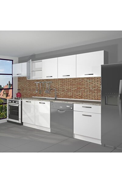 Decoraktiv Elite 280 Mdf Hazır Mutfak Dolabı - Parlak Beyaz