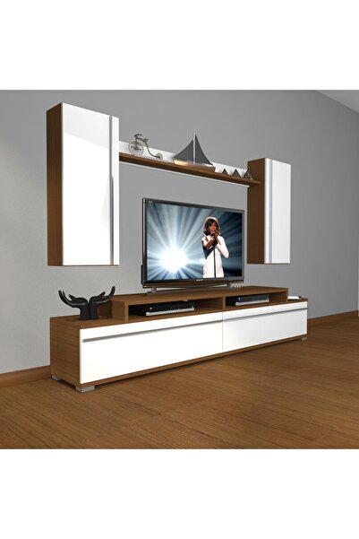 Decoraktiv Ekoflex 7 Mdf Tv Ünitesi Tv Sehpası - Ceviz - Beyaz
