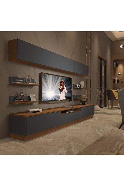 Decoraktiv Trendstyle 8ys Mdf Tv Ünitesi Tv Sehpası - Ceviz - Antrasit