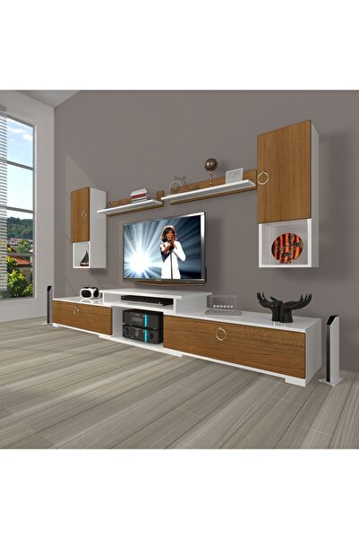 Decoraktiv Flex 5da Mdf Gold Tv Ünitesi Tv Sehpası - Beyaz - Ceviz