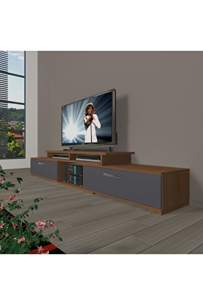 Decoraktiv Flex 130 Mdf Tv Ünitesi Tv Sehpası - Ceviz - Antrasit