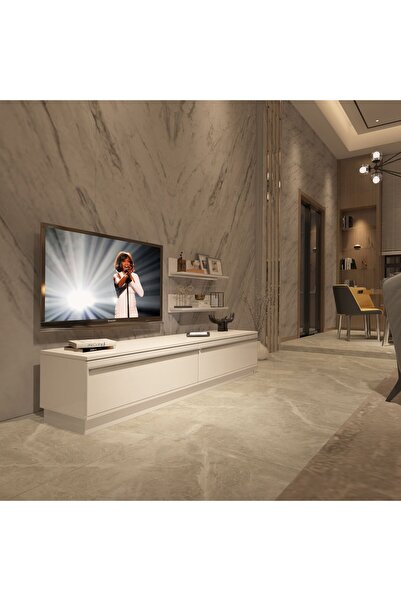Decoraktiv Eko 4b Mdf Std Tv Ünitesi Tv Sehpası - Parlak Beyaz