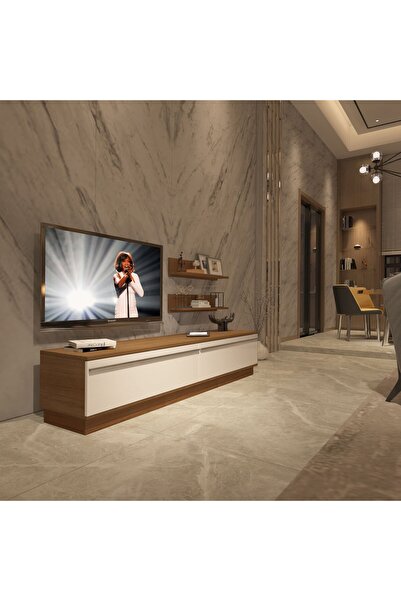 Decoraktiv Eko 4b Mdf Std Tv Ünitesi Tv Sehpası - Ceviz - Beyaz
