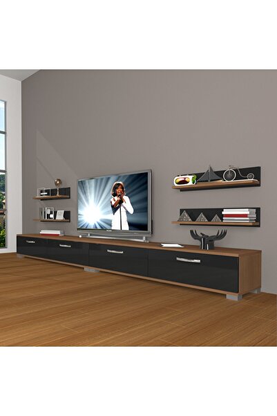 Decoraktiv Eko 360r Slm Tv Ünitesi Tv Sehpası - Ceviz - Siyah