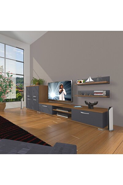 Decoraktiv Eko On Mdf Dvd Tv Ünitesi Tv Sehpası - Ceviz - Antrasit