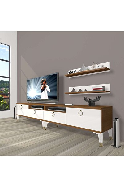 Decoraktiv Eko 200r Mdf Gold Tv Ünitesi Tv Sehpası - Ceviz - Beyaz