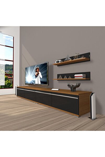 Decoraktiv Eko 200t Mdf Tv Ünitesi Tv Sehpası - Ceviz - Siyah