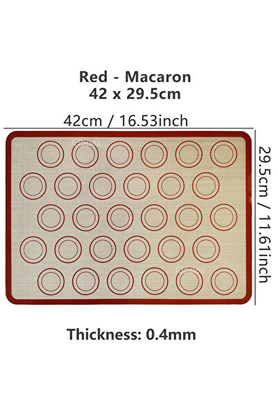 Choice حصيرة خبز سيليكون للفرن مقاس 0.4 مم، حمراء، مقاس 42 × 29.5 سم، قطعة وا...