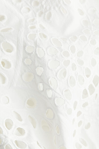 H&M Nakış İşlemeli Kollu Elbise