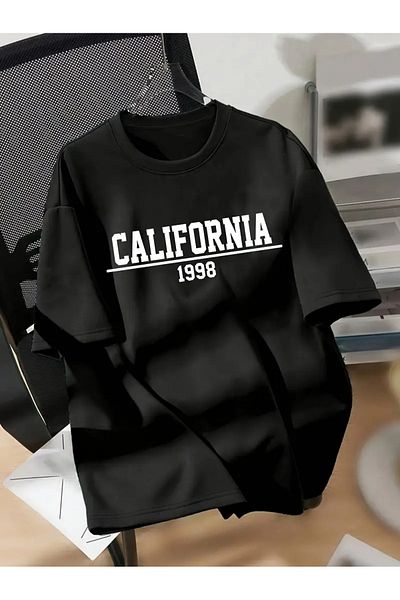 Nebulaa Tekstil Μπλουζάκι Unisex California Printed Crew Neck Oversize