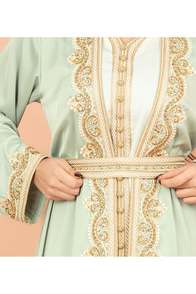 IKKXA Belted Elegant 2-Piece Kaftan