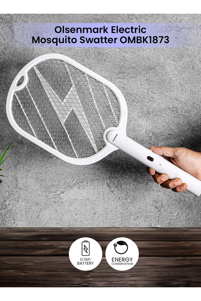 Olsenmark Electric Mosquito Swatter Insect Bat OMBK1873 Rechargeable, Long Life Battery 2 Years Warranty