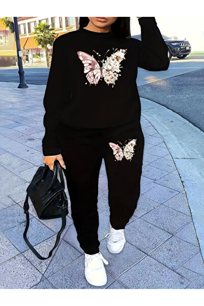 Nebulaa Tekstil Σετ φόρμας Oversize με εμπριμέ λαιμόκοψη