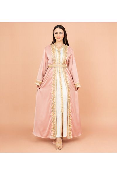 IKKXA Belted Elegant 2-Piece Kaftan