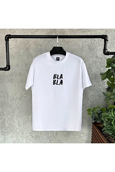 HOFFNUNG Tricou oversize negru cu imprimeu BLA BLA