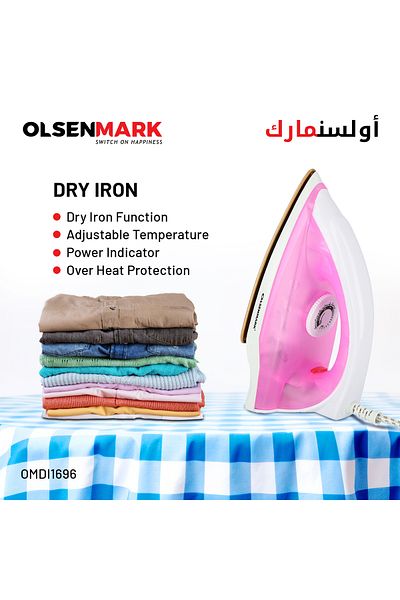 Olsenmark Dry Iron 1200 W OMDI1696 White/Pink