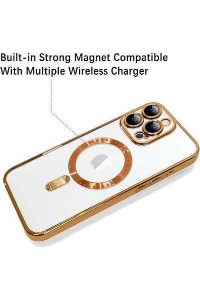 AWH Magnetic Case for iPhone 16 Pro Max (6.9") with Camera Lens Protector, MagSafe, Gold