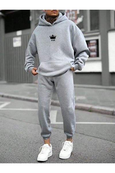 Frisson Vip Printed Oversize Tracksuit Set - Hooded
