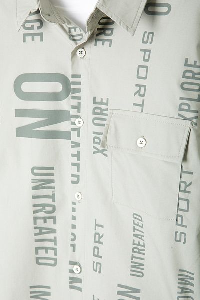 Cansın Mini Set 2 piese pentru băieți cămașă cu imprimeu kaki și tricou alb - 20138