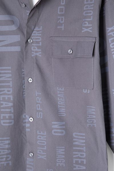 Cansın Mini Cămașă cu imprimeu cu text afumat Tricou alb Set 2 piese pentru băiat 20137