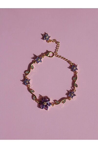 Reorah Collection Flower of Joy Bracelet-Zircon Stone Leaf Flower Bracelet