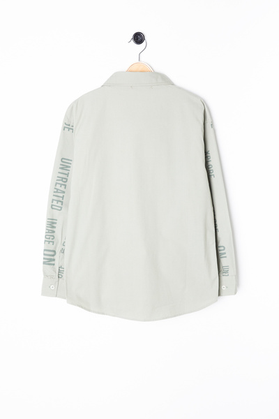 Cansın Mini 2-Piece Suit with Khaki Printed Shirt and White T-Shirt for Boys - 20138